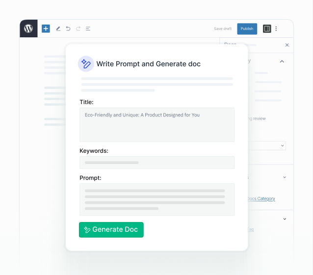 Write with AI modal in the WordPress editor