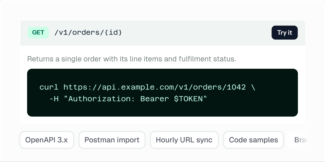 API reference generated from an OpenAPI spec