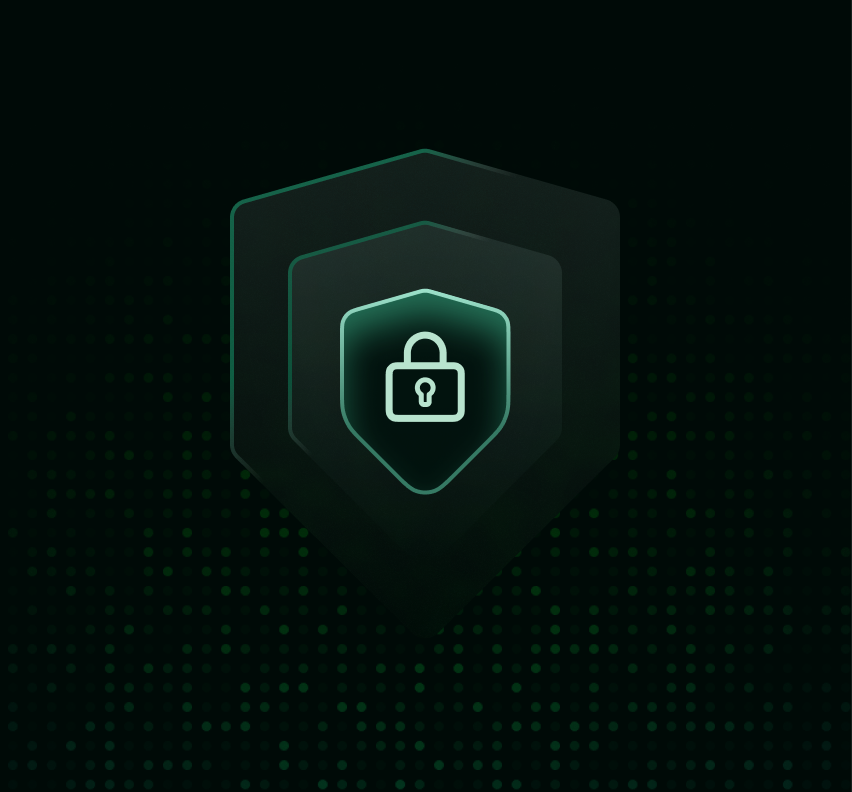 Shield with a lock, API keys stored on your server