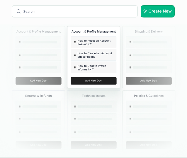 AI-generated knowledge base categories and docs