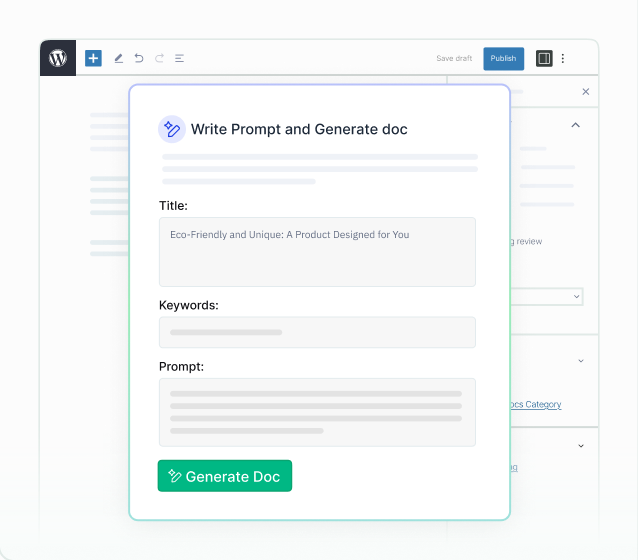 Write with AI modal in the WordPress editor